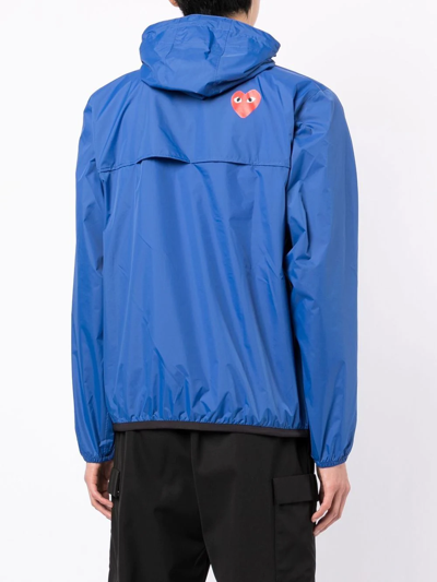 Comme Des Garçons Play X K-way Nylon Water-resistant Half-zip Jacket In Blue