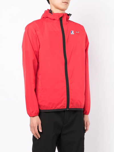 Comme Des Garçons Play Comme Des Garcons Play K-way Hoodie Full Zip In Red