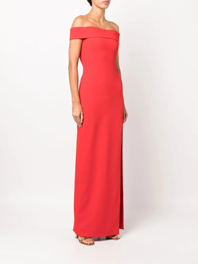 Shop Solace London Martina Off-shoulder Gown In Red