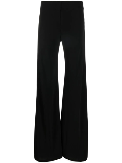 Alberta Ferretti Flared Wide-leg Trousers In Schwarz