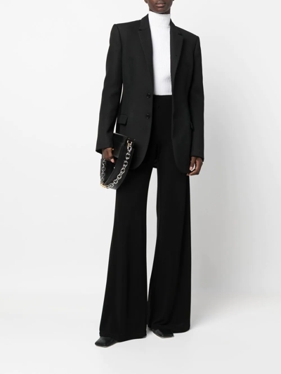 Shop Alberta Ferretti Flared Wide-leg Trousers In Schwarz