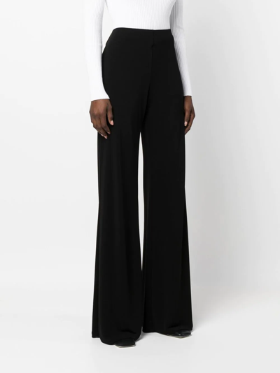 Shop Alberta Ferretti Flared Wide-leg Trousers In Schwarz