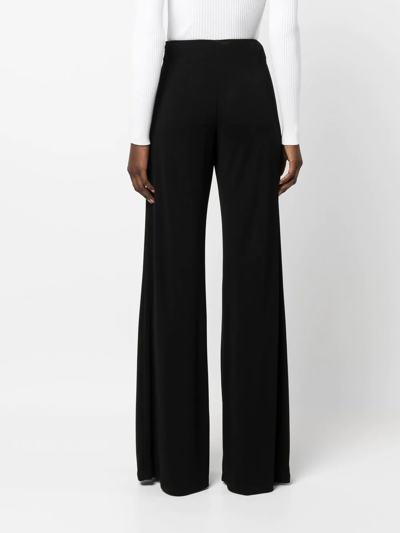 Shop Alberta Ferretti Flared Wide-leg Trousers In Schwarz