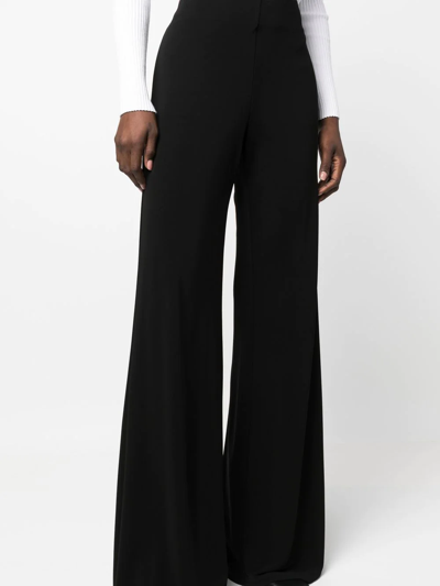 Shop Alberta Ferretti Flared Wide-leg Trousers In Schwarz