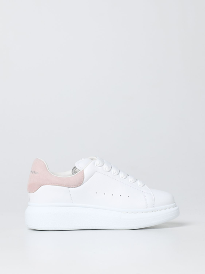 Shop Alexander Mcqueen Leather Trainers In Pink