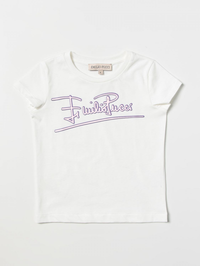 Shop Emilio Pucci T-shirt  Kids In White