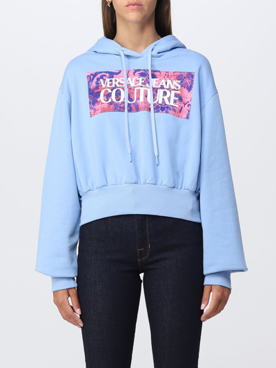 Shop Versace Jeans Couture Sweatshirt  Woman Color Blue