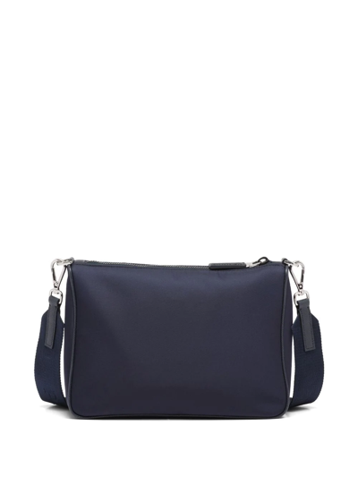 Prada Re-Nylon and Saffiano Leather Shoulder Bag Navy in Fabric/Leather  with Silver-tone - US