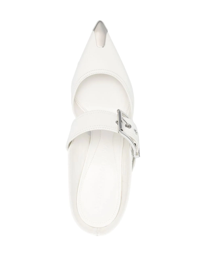 Alexander Mcqueen Punk Buckle Mule In Weiss