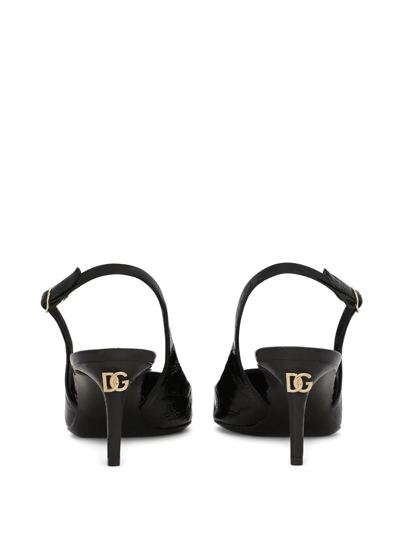 Shop Dolce & Gabbana Crocodile-embossed 60mm Slingback Pumps In Black