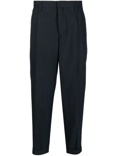 Shop Kolor Tapered Cropped Trousers In Blue
