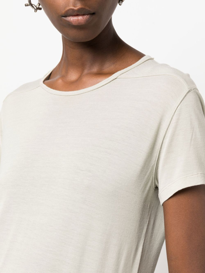 Shop Rick Owens Long-line Round-neck T-shirt In Neutrals