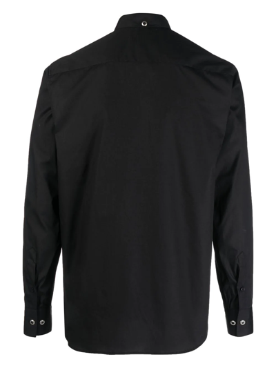 Shop John Richmond Chain-detail Cotton Shirt In Black
