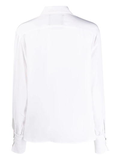 Shop John Richmond Oversized Pointed-collar Long-sleeve Shirt In White