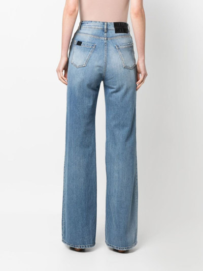 Shop John Richmond Straight-leg Cut Jeans In Blue