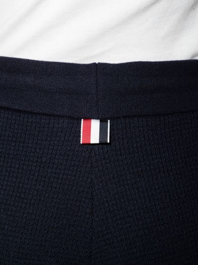 Thom Browne Intarsia Stripes Cotton Sweatpants In Blue
