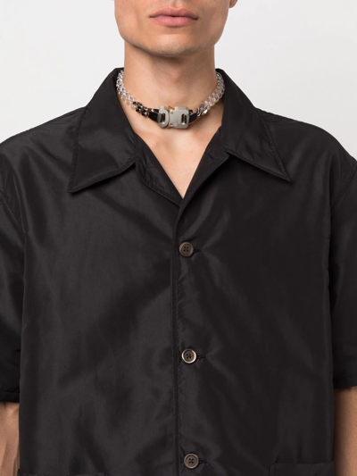 Alyx Silver & White Ceramic Buckle Chain Necklace In Nude
