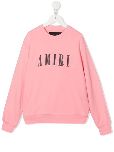 Shop Amiri Logo-print Cotton Sweatshirt In Rosa