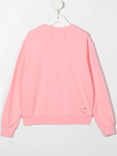 Shop Amiri Logo-print Cotton Sweatshirt In Rosa