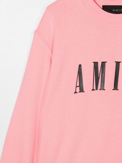 Shop Amiri Logo-print Cotton Sweatshirt In Rosa