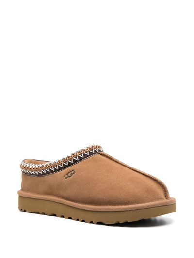 Ugg Tasman Mens Suede Slip On Sheepskin Slippers In Neutrals