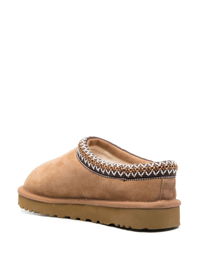 Ugg Tasman Mens Suede Slip On Sheepskin Slippers In Neutrals