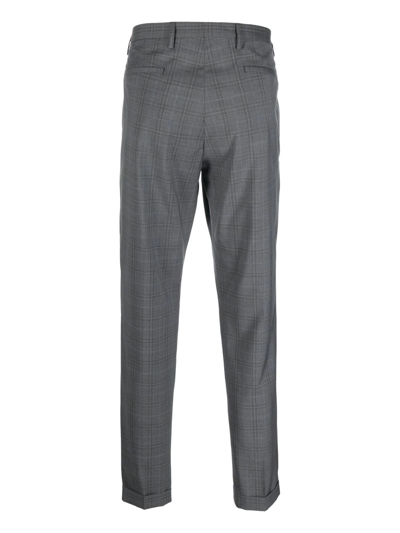 Shop Paul Smith Check-print Straight-leg Trousers In Grau