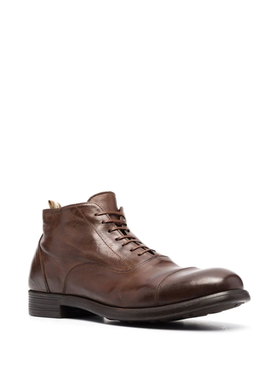 Shop Officine Creative Leather Ankle Boots In Braun