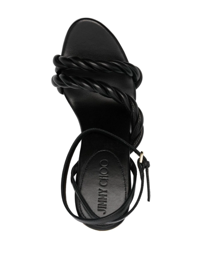 Shop Jimmy Choo Diosa 130mm Cork Wedge Sandals In Schwarz