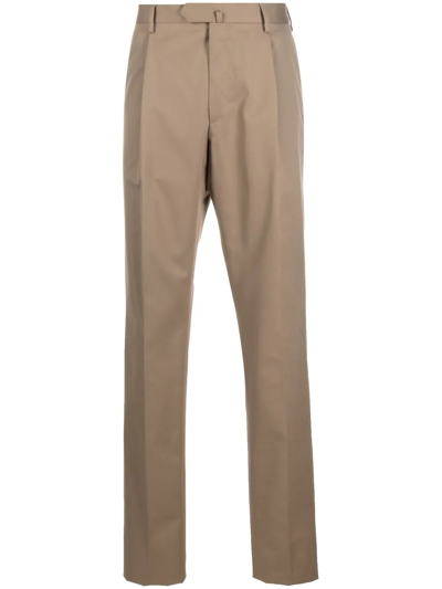 Shop Caruso Straight-leg Cut Trousers In Brown