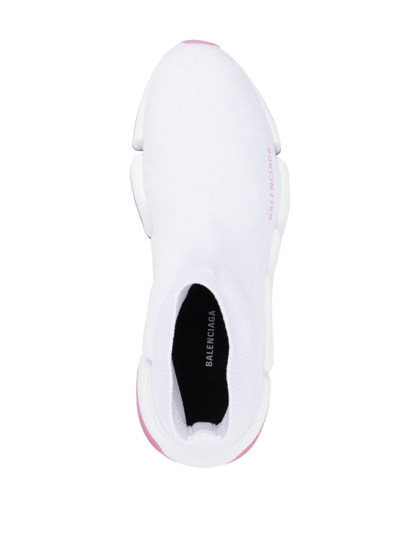 Balenciaga Speed 2.0 Transparent Sole Sock Sneaker In Weiss