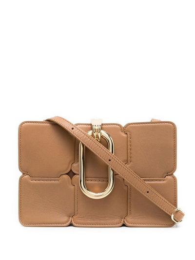 Rabanne Geometric Small Shoulder Bag In Brown