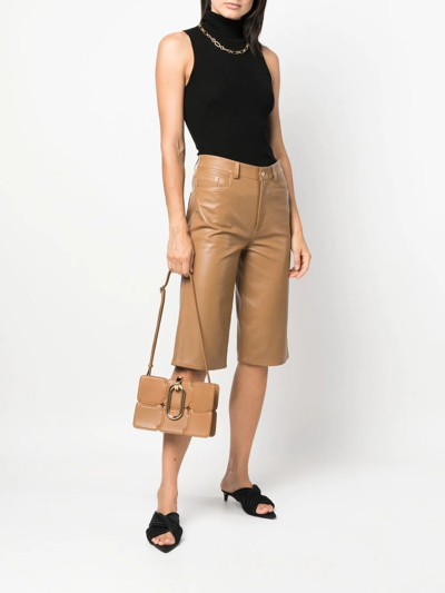 Rabanne Geometric Small Shoulder Bag In Brown