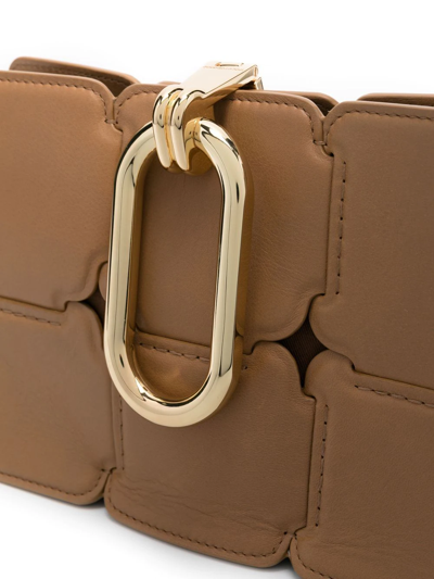 Rabanne Geometric Small Shoulder Bag In Brown