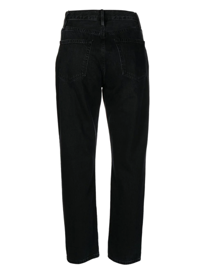 Shop Frame Tapered High-waist Jeans In Schwarz