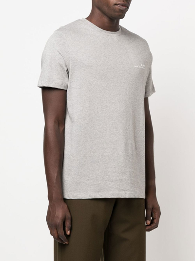 Shop Apc Logo-print Cotton T-shirt In Grau
