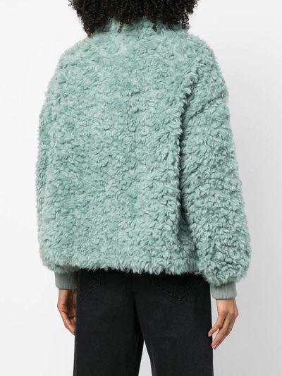 Yves Salomon Meteo Drawstring Shearling Jacket In Grün