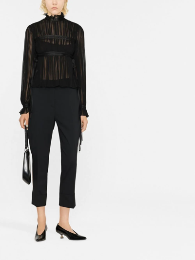 Blanca Vita Pressed-crease Four-pocket Tailored Trousers In Schwarz