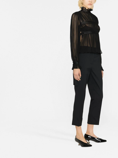 Blanca Vita Pressed-crease Four-pocket Tailored Trousers In Schwarz