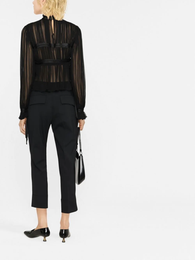 Blanca Vita Pressed-crease Four-pocket Tailored Trousers In Schwarz