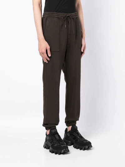 Shop Juunj Elasticated-waist Cotton Track Pants In Braun