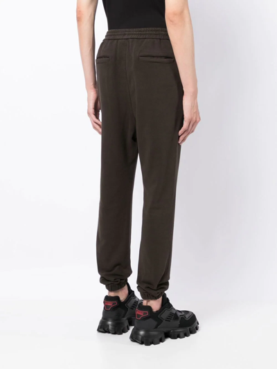 Shop Juunj Elasticated-waist Cotton Track Pants In Braun