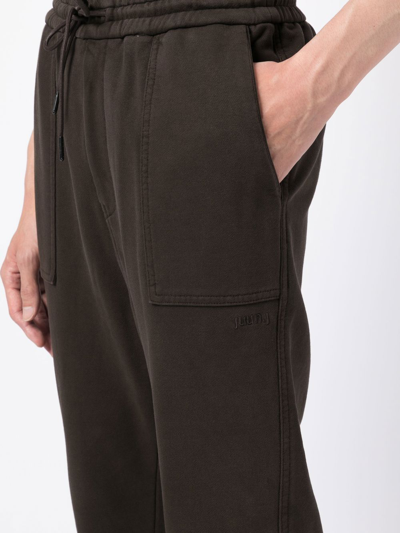 Shop Juunj Elasticated-waist Cotton Track Pants In Braun