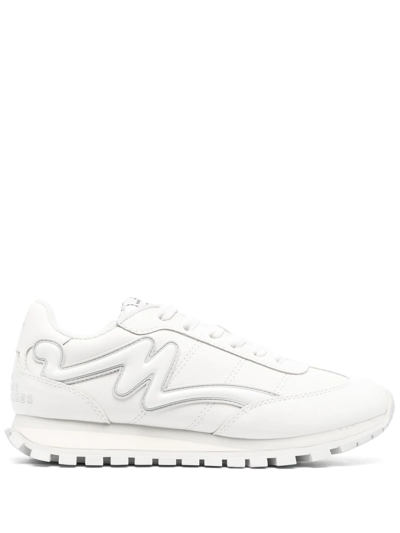 Shop Marc Jacobs The Leather Jogger Sneakers In Weiss