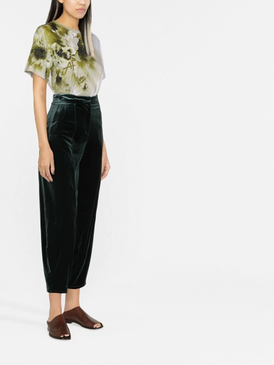 Shop Blanca Vita Poncircus Tapered-leg Trousers In Grün