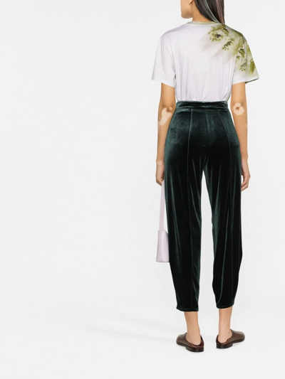 Shop Blanca Vita Poncircus Tapered-leg Trousers In Grün