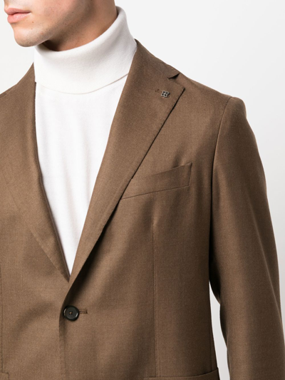 Tagliatore Drawstring-waist Single-breasted Suit In Braun