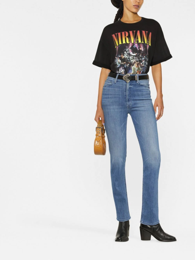 Shop Mother Rider Skimp High-waisted Jeans In Blau