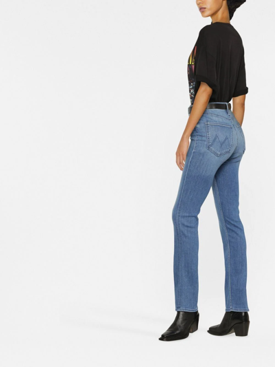 Shop Mother Rider Skimp High-waisted Jeans In Blau