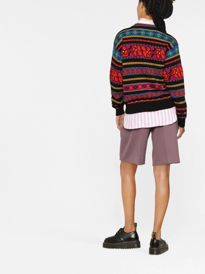Shop Kenzo Floral-pattern Panelled Jumper In Rot